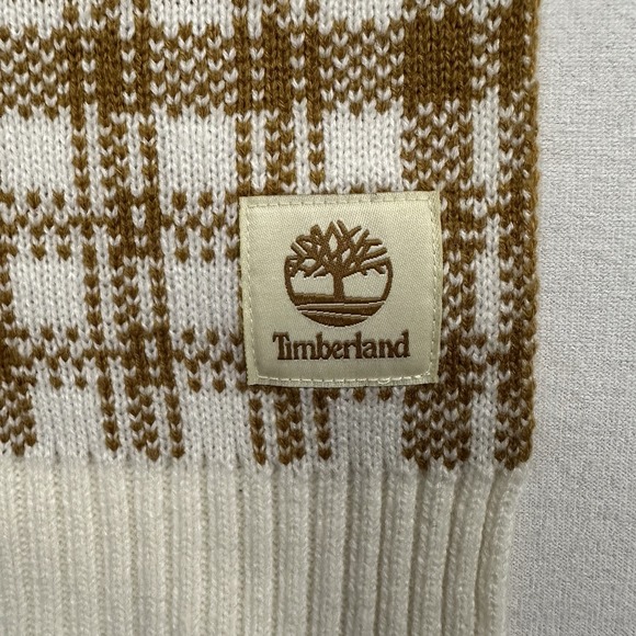 Timberland Women Scarf Buffalo Brown And White‎ Plaid One Size - Picture 3 of 7